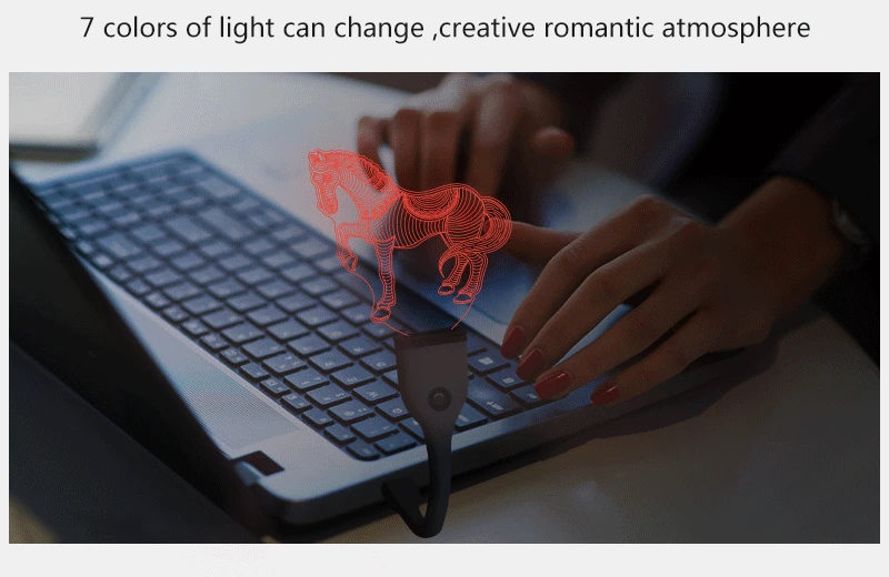 mini usb led lamp christmas lights horse led night light lamp  decorative usb table nightlight  usb port