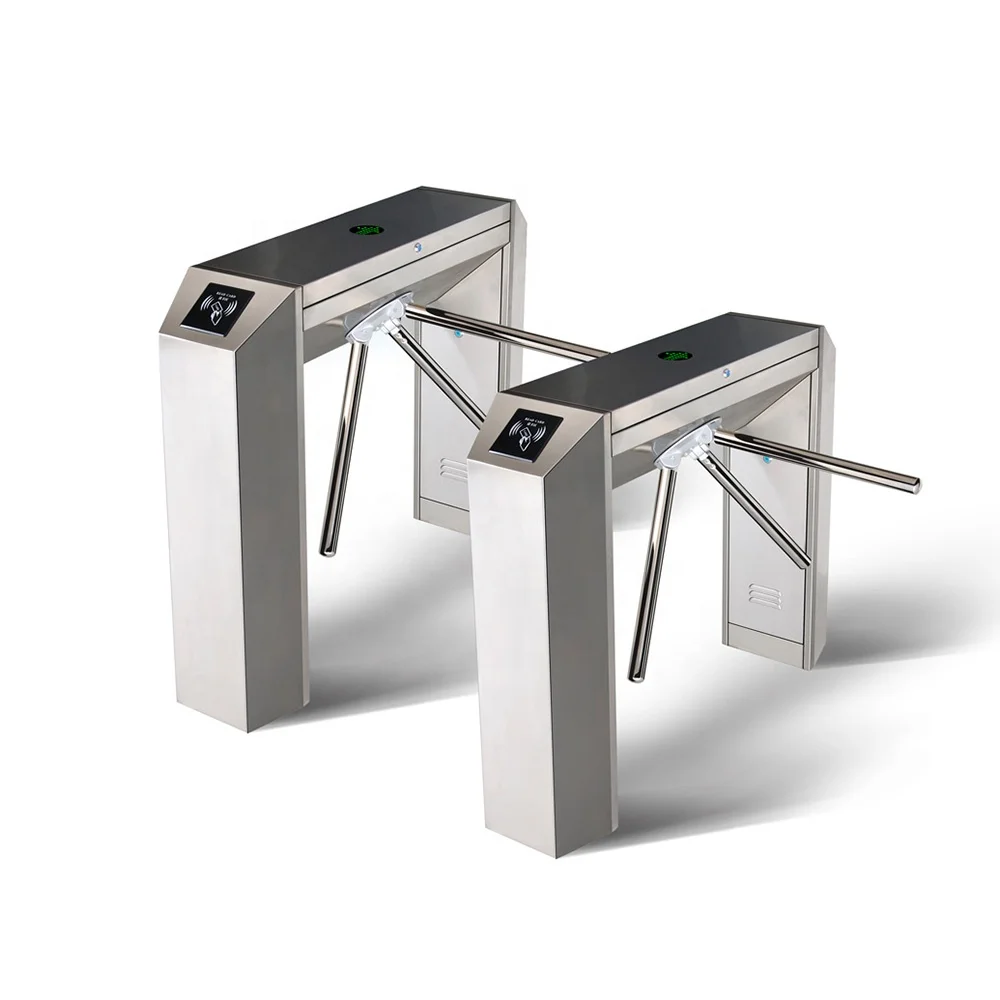 High Security Automatic Tripod Turnstile RFID Access Control Optical Drop Arm 304 Stainless Steel Turnstile