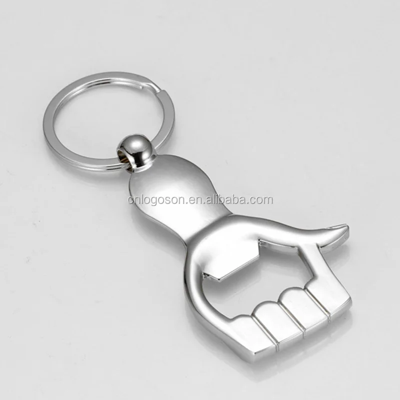 Personalised metal foot hand shape keyring cheap bottle opener keychains