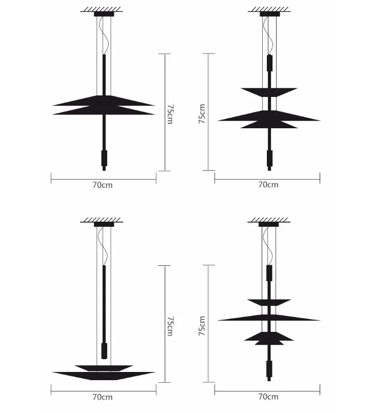 
LED New Design Pendant Acrylic Iron Material Slicing Lamp Project Lighting Exhibition Chandelier 