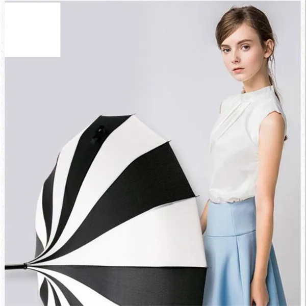 Umbrella Black And White Women Big Classical Windproof Tower Pagoda Rain Umbrel