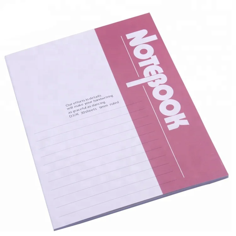 manufacturer hot selling promotional gift cheap sutdent exercise book with custom logo