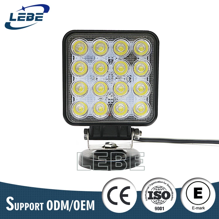 Round Square LED Driving Light 4x4 48W LED Work Light for Jeep