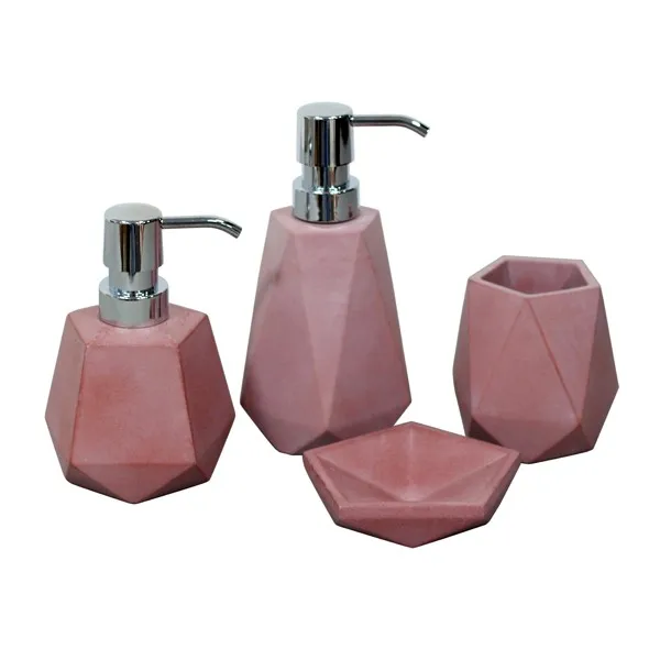 4pcs pink bathroom accessories set