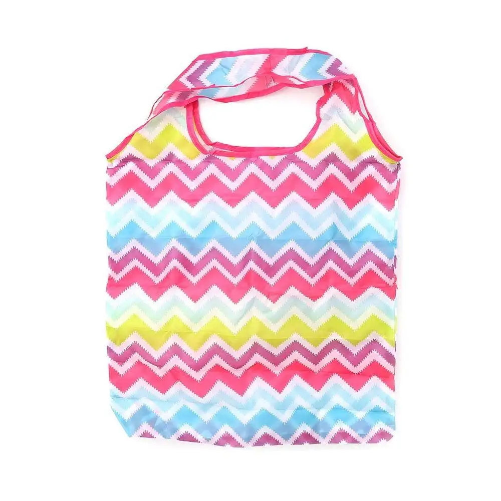 Large Capacity Cheap Reusable Foldable Shopping Tote Bag Pouch Eeo- Friendly Fold Up Shopping Bag With Clip