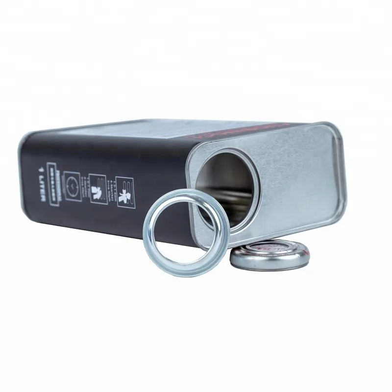 4 liter F-style Matte Printing Car Oil Paint Tin Cans with Metal Pressure Cap Fold Down Plastic Handle