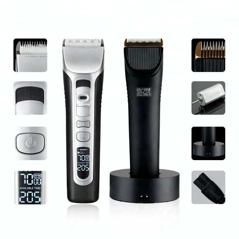 LCD display rechargeable Ceramic cutter head hair trimmer with 2 spare cutter heads