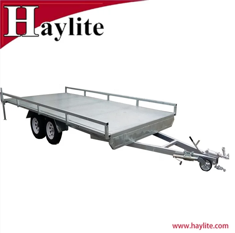 Fully Galvanized Tandem Flat Deck Trailer Fully Weld Structure for sale