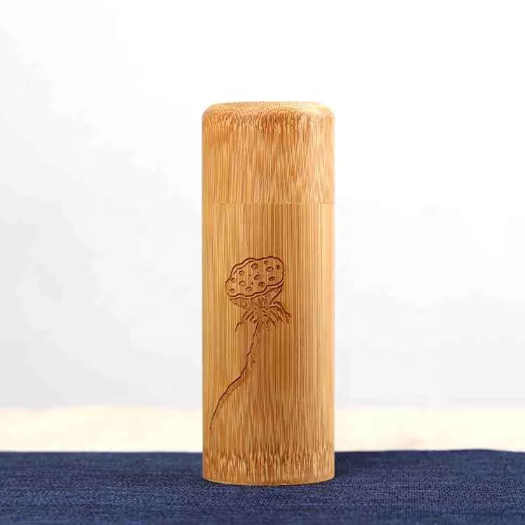 customized packaging personalized fancy bamboo round tea bag box