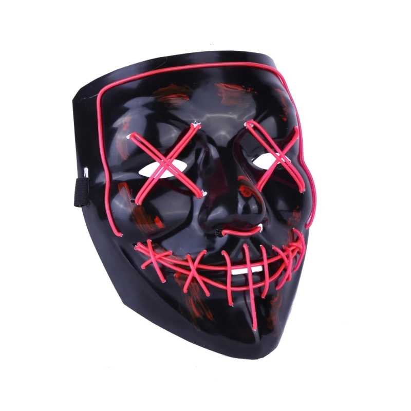 
Best seller Neon El Wire Lighting Up Glow Mask Halloween Led Mask 