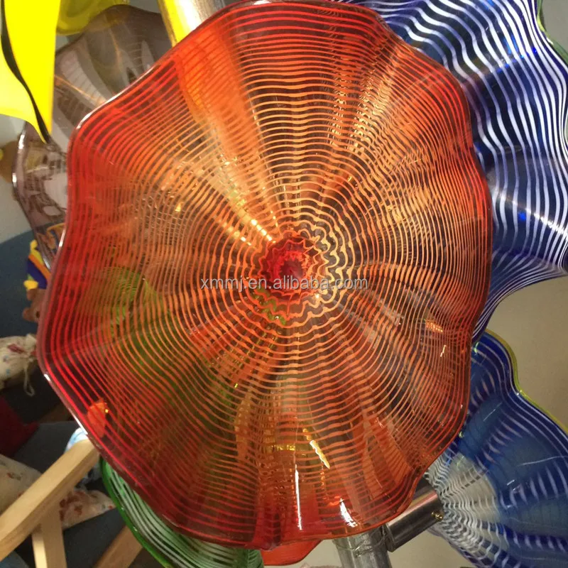Modern hand blown murano glass plate wall hanging art glass decoration