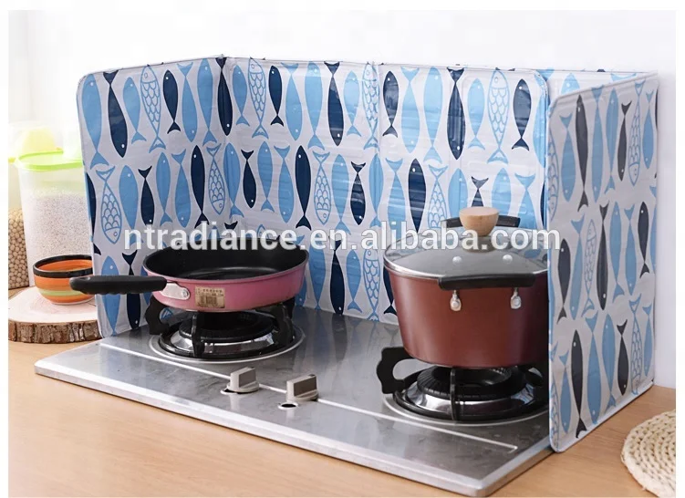 Защита для кухонного стола из алюминиевой фольги с принтом рыбы