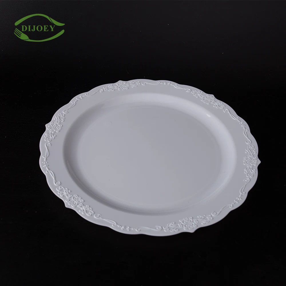 Оптовая продажа, дешевые экологически чистые свадебные тарелки ps fancy, одноразовые пластиковые тарелки, 25 шт., 7,5 дюйма, 25 шт., 10,25 дюйма