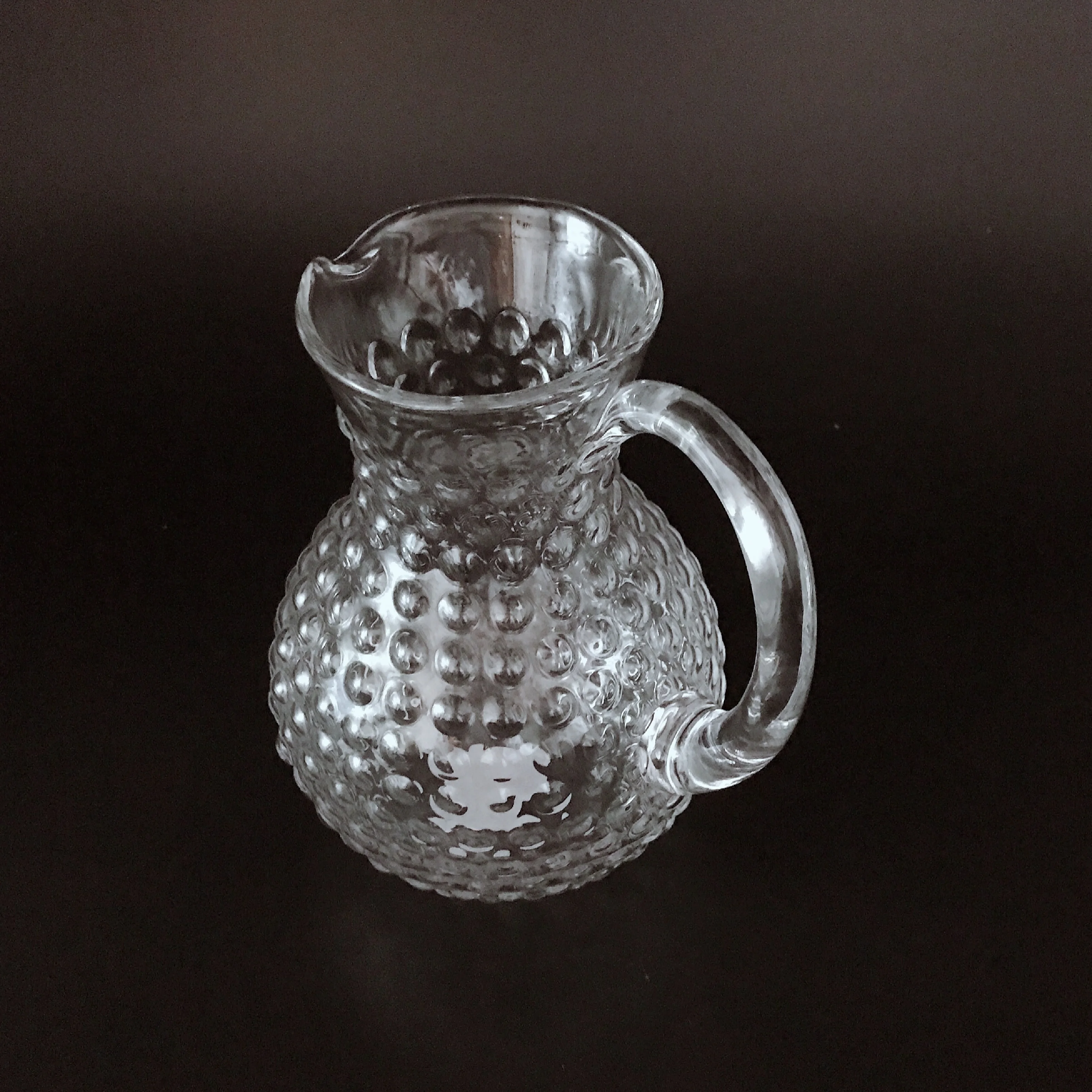 Kitchen Glassware Clear Glass Water Pitcher With Hobnail