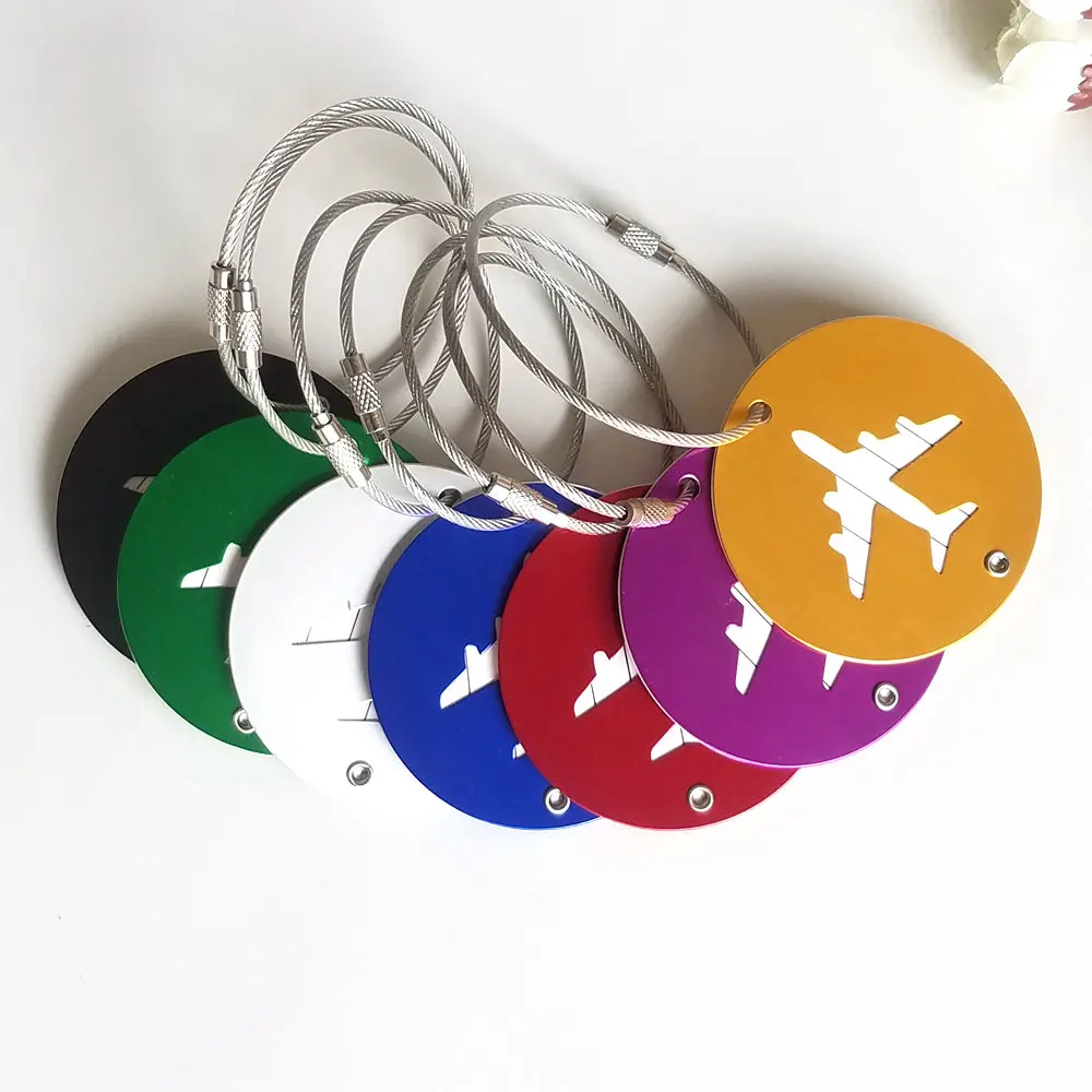 Wholesale or Custom round shape Aluminum metal Luggage Tag