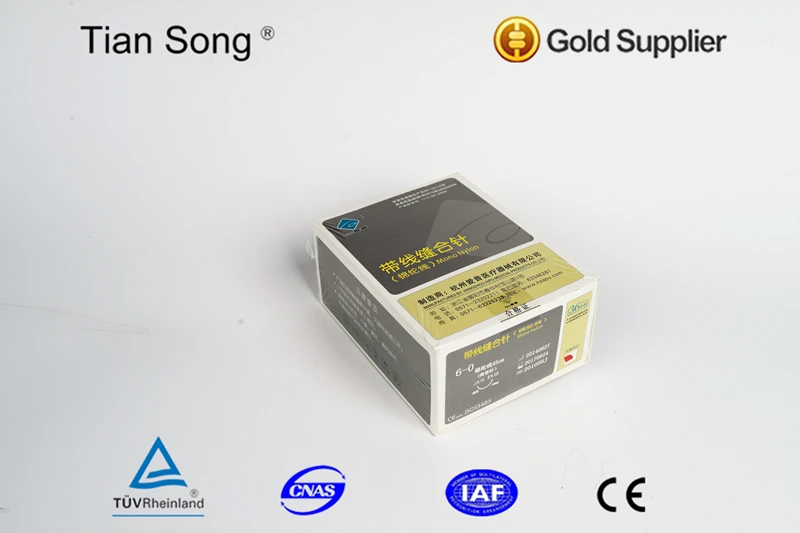 Surgical Instruments Nonabsorbable Suture Nylon Suture with Needle