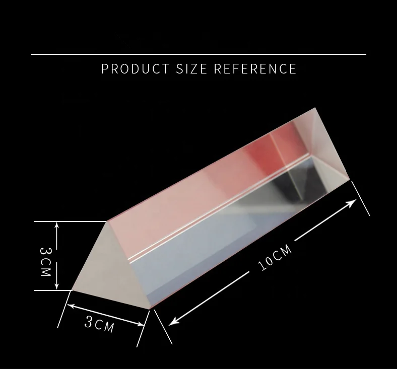 wholesale educational glass equilateral triangular rainbow prism