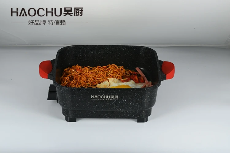 
CE Approve Home use Electric non stick pan 32*32*9.5cm Rectangular Aluminum wholesale cooking pot 