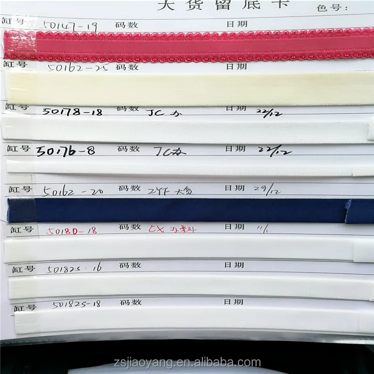 colored custom nylon spandex elastic for bras
