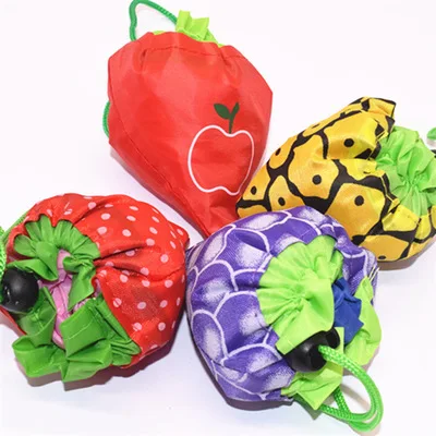 
Custom Printed Recycled Foldable Shopping Fruit Strawberry Shaped Tote Bag With Pouch 