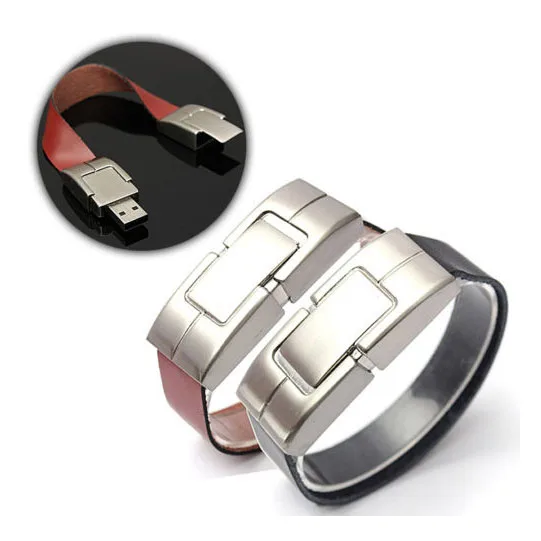 Wholesale Bulk Leather Flash USB Bracelet 8GB Wristband Support 2.0 Logo Print