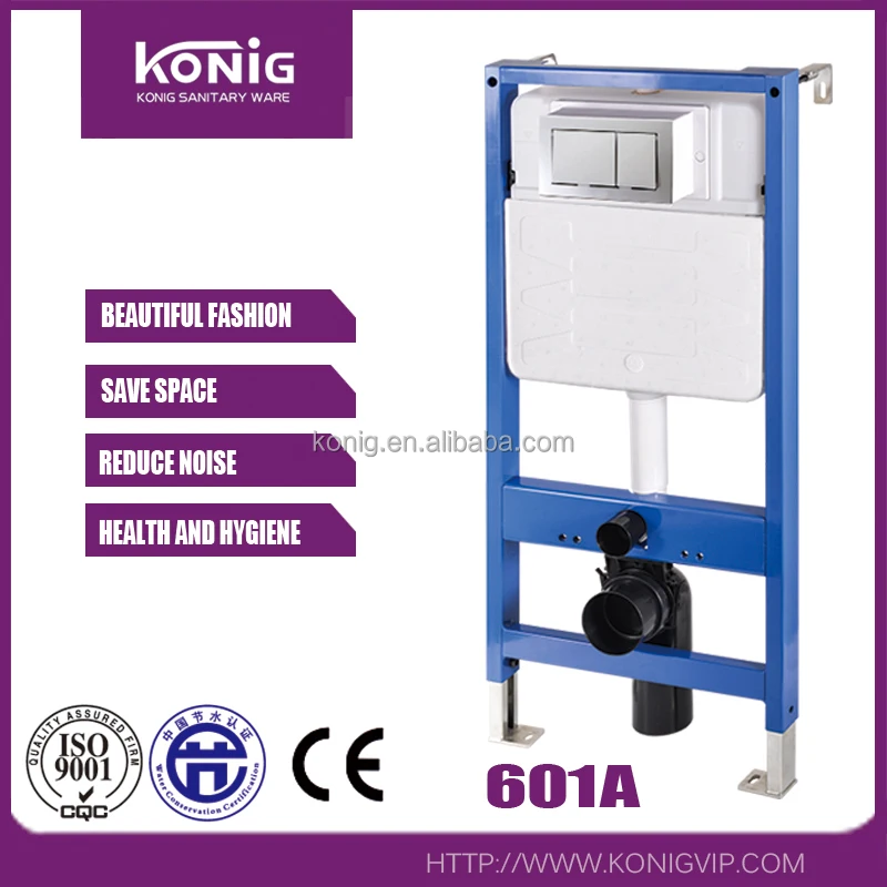 HOT! Modern 3-6L dual flush Wall mounted Toilet WC concealed cistern tank with metal frame