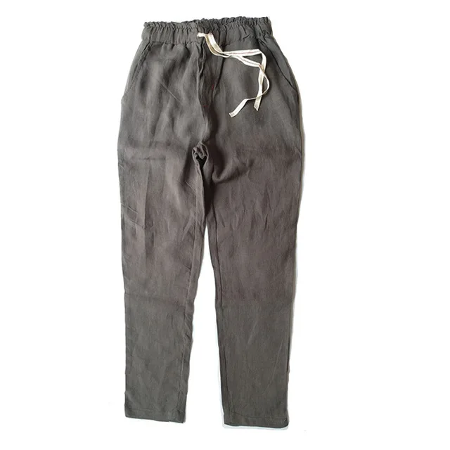 Custom multi size drawstrings plain mens linen trousers wholesale pants,custom streetwear linen pant