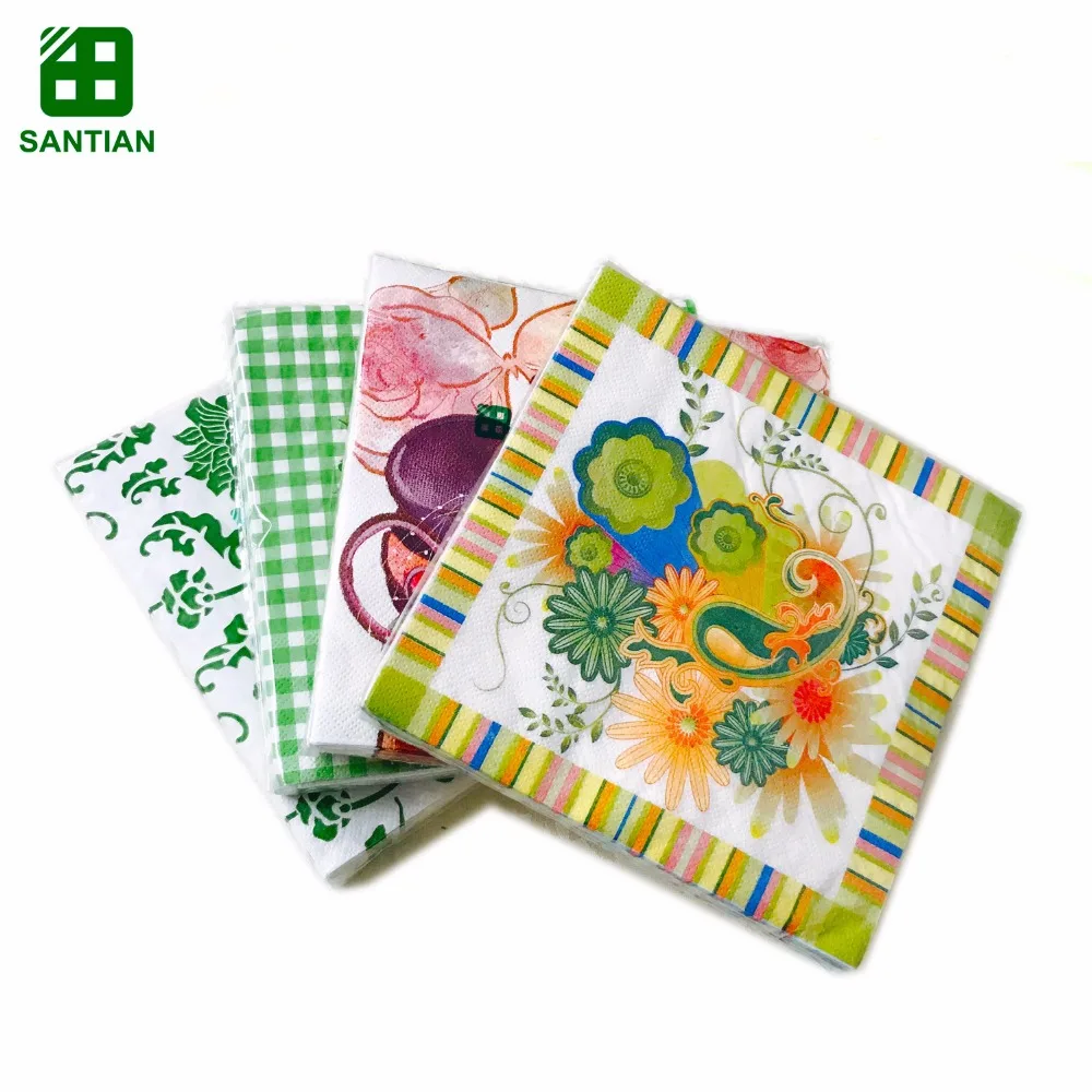 Decorative Decoupage Custom Christmas Flower Printed Paper Napkins & Serviettes For Christmas Dinner