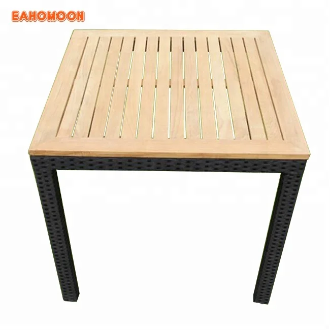 
Cheap Outdoor Rattan+Plastic Wood Composite Patio Furniture 7 pcs Cube Dining Set for Home & Garden 