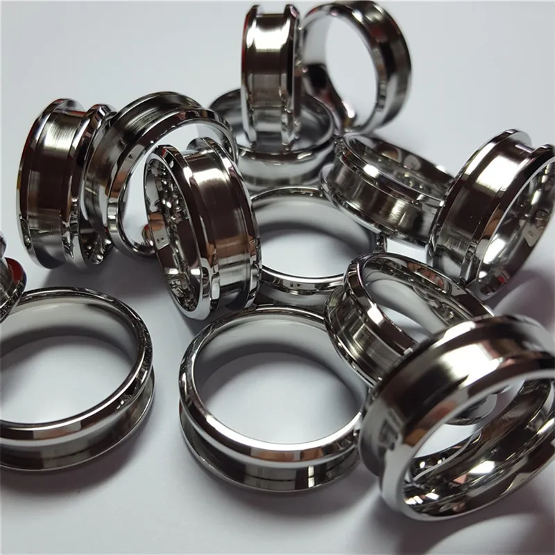 Cheap wholesale 1 channel 316L stainless steel blank ring for inlay 8MM