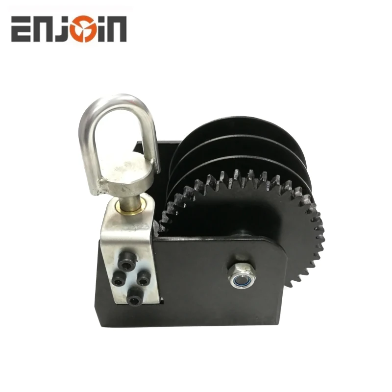 ENJOIN 1500LBS Hand Winch With Brake Worm Gear Trailer Winch
