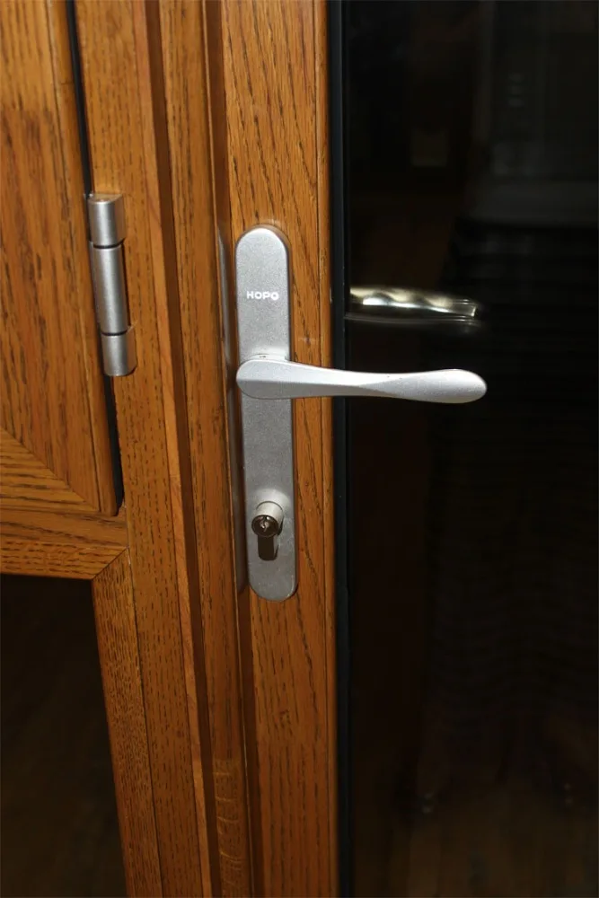 teak wood color aluminum door window design for villa