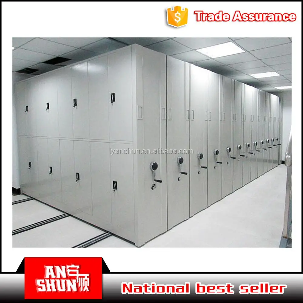 sliding library shelves Metal Compactor shelf cupboards  metal high density mobile shelving system for office steel cabinet