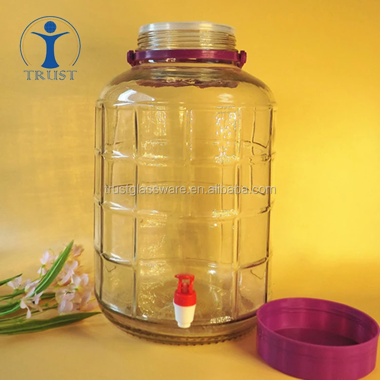 2016 New Design Factory Directly Selling Storage Cans 5 Liter Glass Jars With Tap