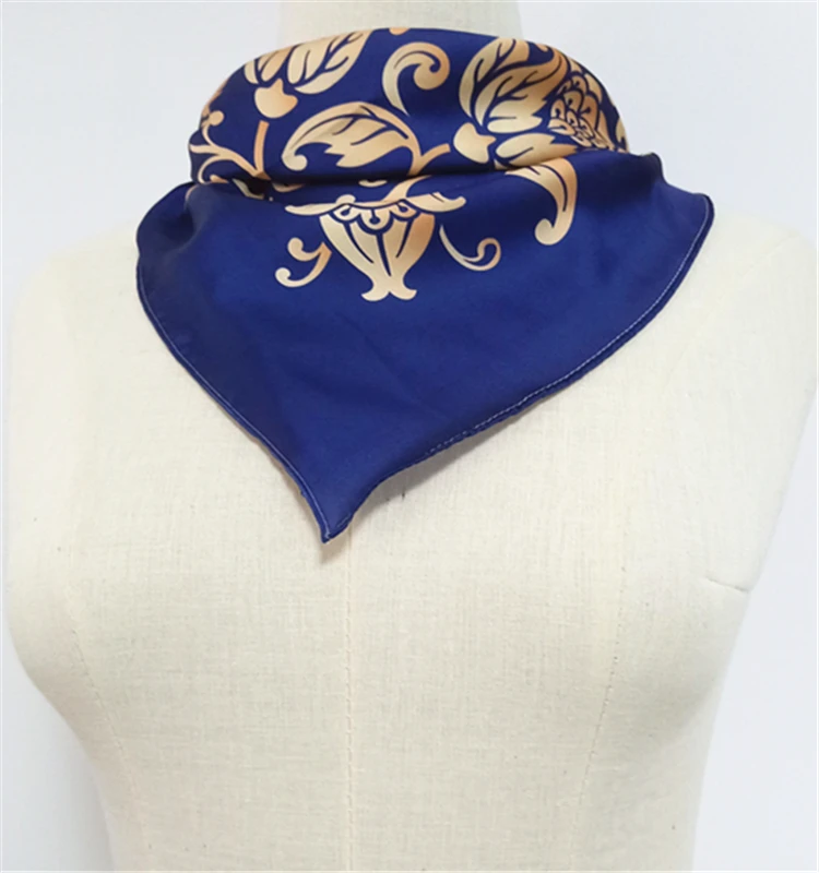 Factory Custom High Quality Silk Satin Chiffon Scarf New Style Square Adult Spring Plain Dyed Scarf for Women