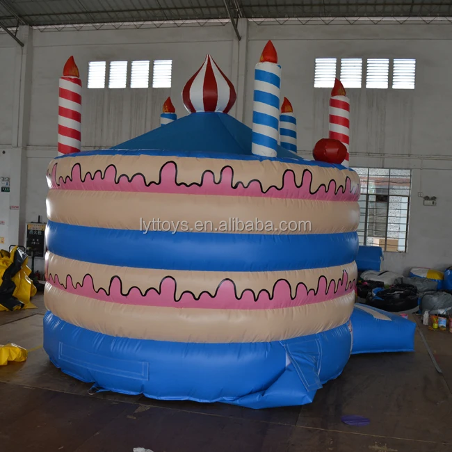 Best design popular inflatable birthday cake bounce house castle