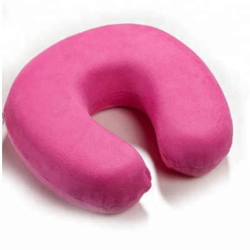 Memory Foam Neck Pillow Cheap Price Custom U-shape Travel 100% Polyester Pillow Massager Knitted Travelling Airplane Car 1 Pc