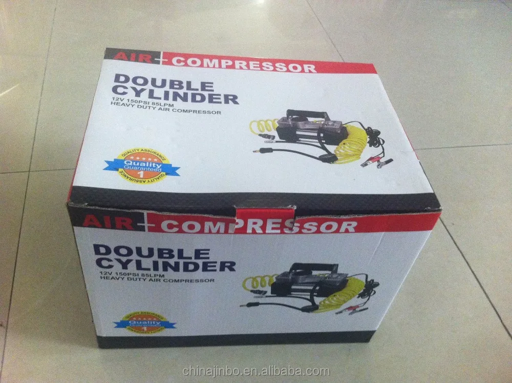 JB-88 12V Double Cylinder 4m Coiled Hose Inflater Air Compressor Car inflate