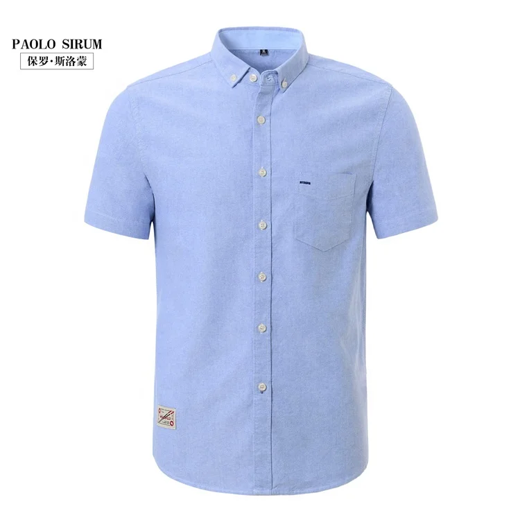 
Custom casual 100% cotton oxford camisas smart texture short sleeve chemise homme button down design mens dress shirt 