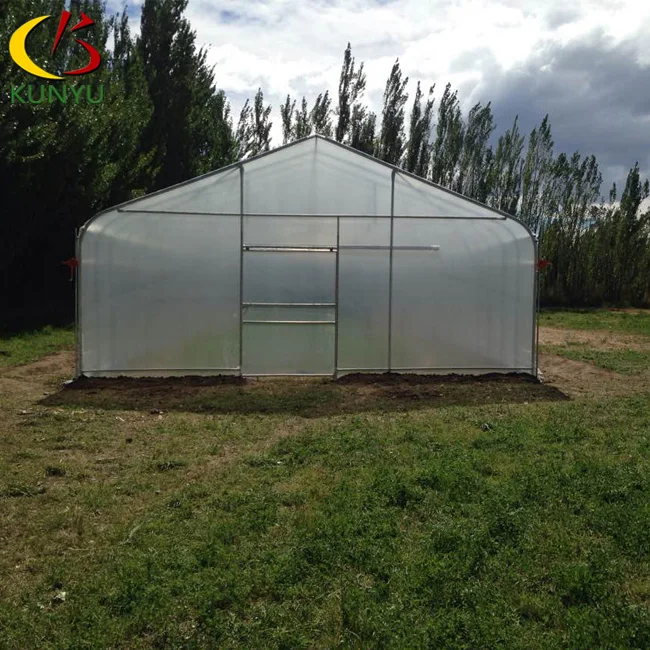 Kunyu Economical High Tunnel Plastic Film Tropical Greenhouse For Agriculture Cultivating