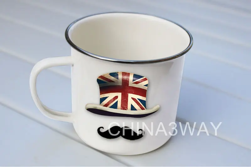 Hot Sales Custom Logo Printing Metal Sublimation Enamel Coffee Mugs Outdoor Camping Enamel Mug Vintage