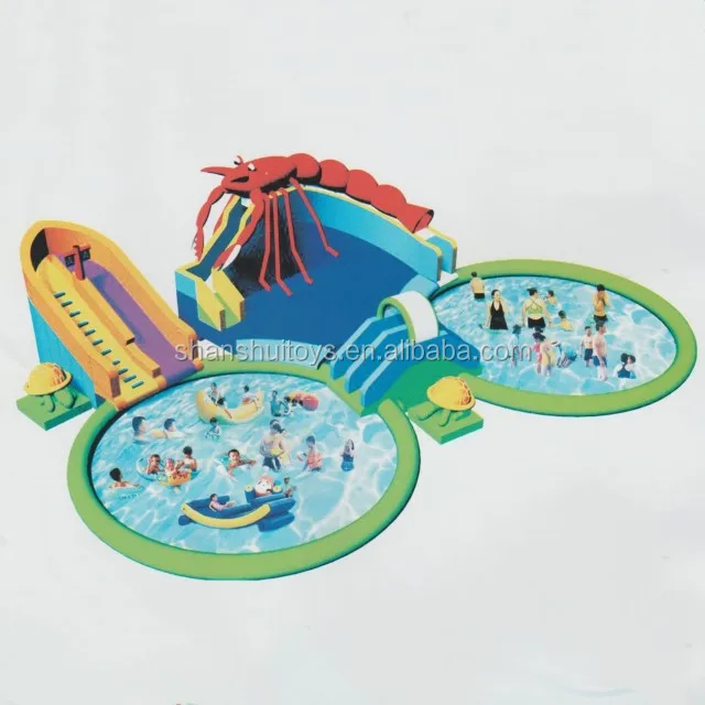 Commercial outdoor giant inflatable water park/ inflatable floating water park /inflatable pool with slide play equipment