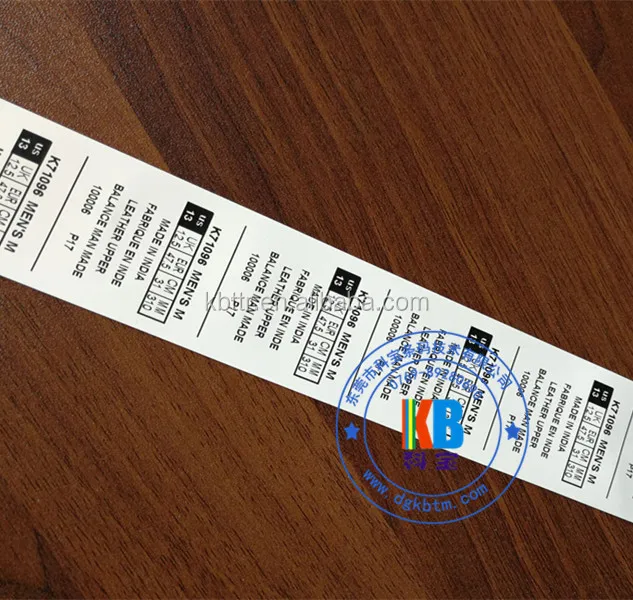 Blank heat seal labels thermal printing custom insole shoe custom white name iron on clothing label