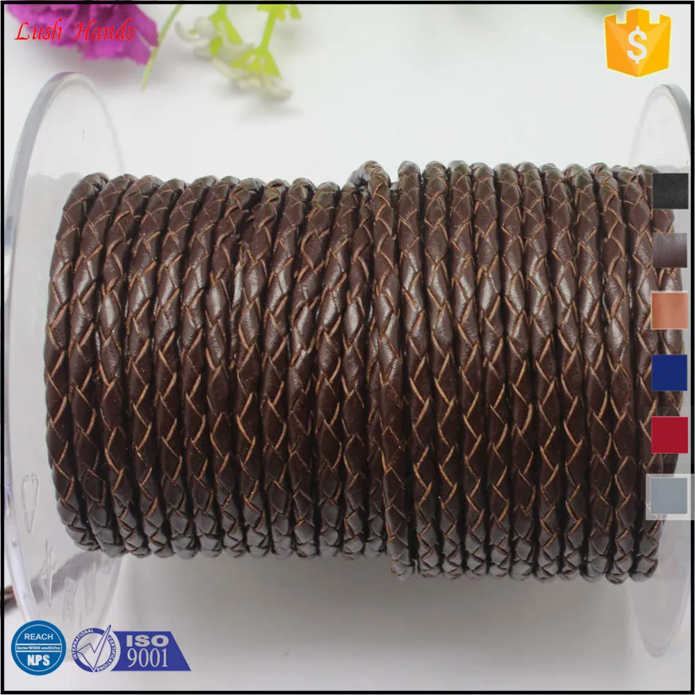 
2.5mm 5mm 6mm 8mm Colors Round Braided Leather cord 