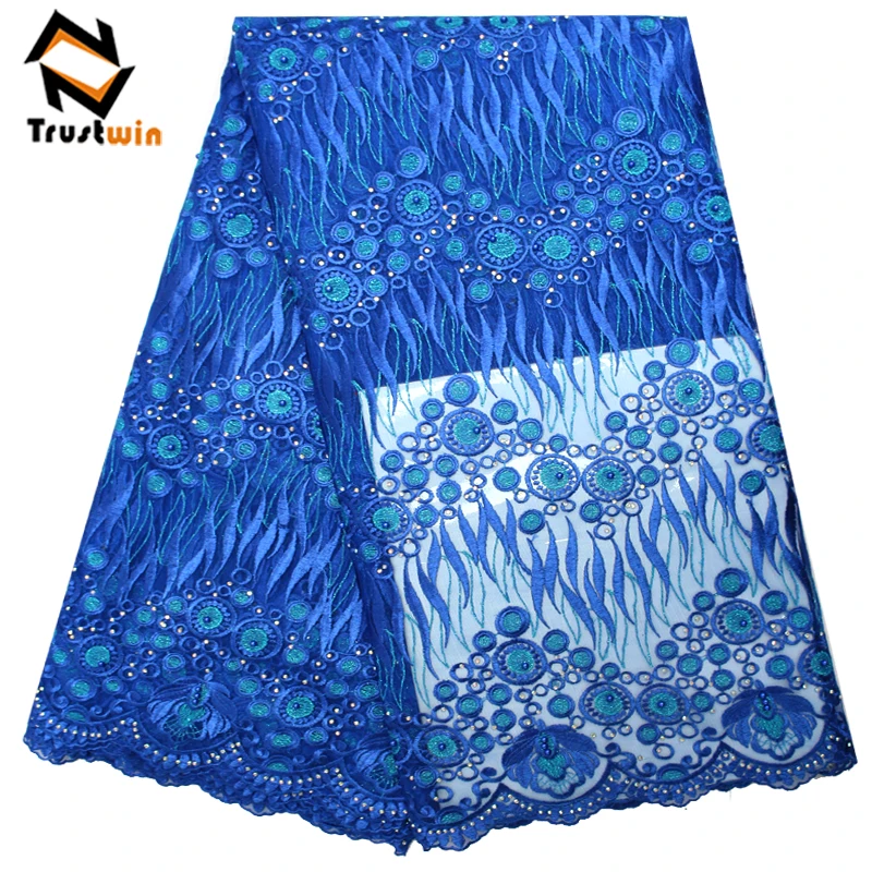 Hot selling African tulle beaded lace fabric