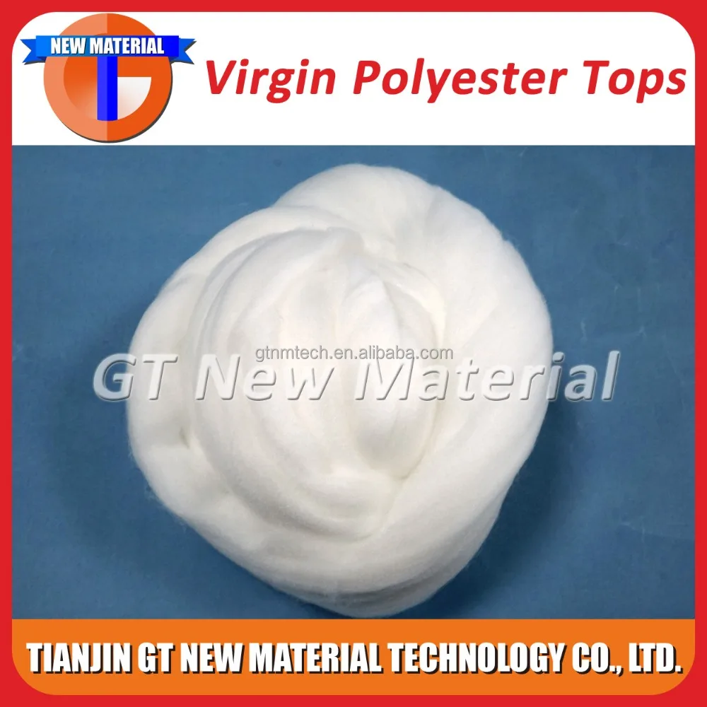 
High Bulky 100% Virgin Polyester Fiber Tops 3Dx88mm Oekotex certificate Raw White Polyester Top 