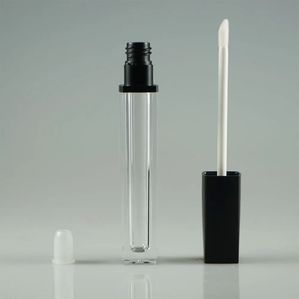 Gloss / Matte black 8ml 7ml lip tint bottle , lip gloss tube ,square lip stick container