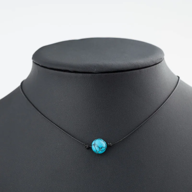 Simple design DIY handmade jewelry wax cord necklace pearl necklace for women