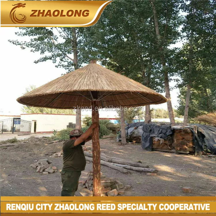China beach umbrella custom natural reed umbrella
