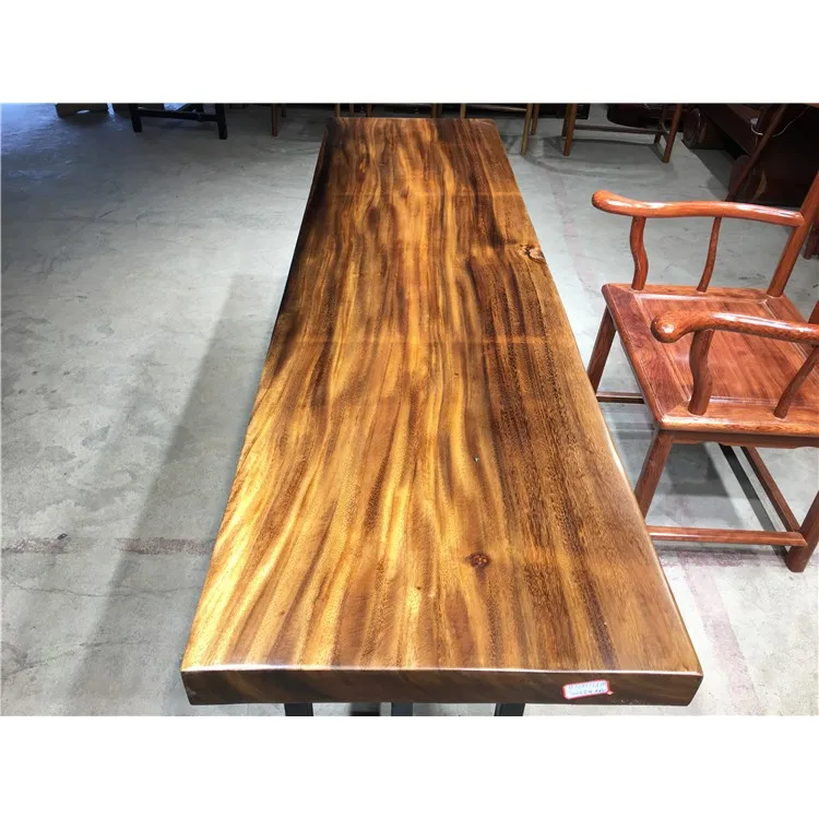 Rose Gold Color Stainless Steel Base Modern Wood Large Dining